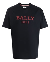 T-shirt à col rond imprimé noir Bally