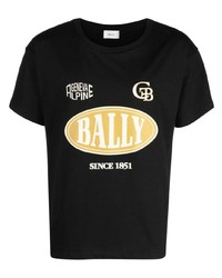 T-shirt à col rond imprimé noir Bally