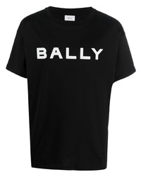 T-shirt à col rond imprimé noir Bally