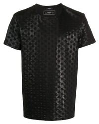 T-shirt à col rond imprimé noir Balmain