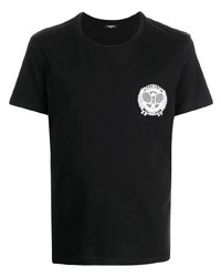 T-shirt à col rond imprimé noir Balmain