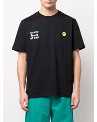 T-shirt à col rond imprimé noir BARROW
