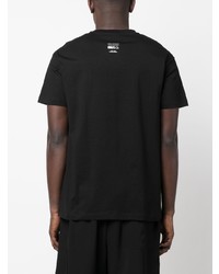 T-shirt à col rond imprimé noir Joshua Sanders