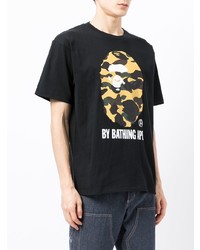 T-shirt à col rond imprimé noir A Bathing Ape