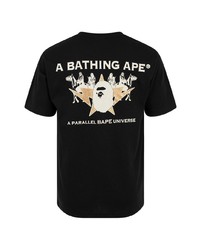 T-shirt à col rond imprimé noir A Bathing Ape