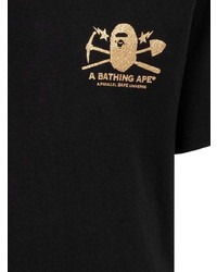 T-shirt à col rond imprimé noir A Bathing Ape