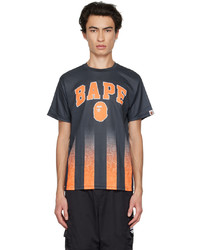 T-shirt à col rond imprimé noir BAPE