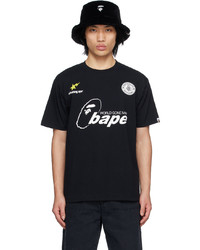 T-shirt à col rond imprimé noir BAPE