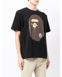 T-shirt à col rond imprimé noir A Bathing Ape