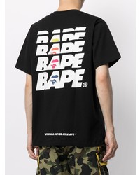 T-shirt à col rond imprimé noir A Bathing Ape