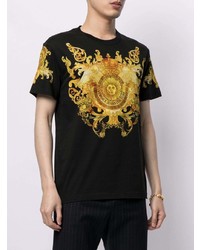 T-shirt à col rond imprimé noir VERSACE JEANS COUTURE