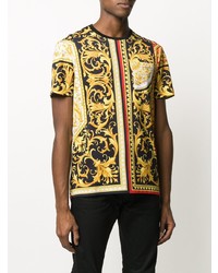 T-shirt à col rond imprimé noir Versace