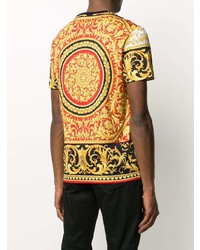 T-shirt à col rond imprimé noir Versace