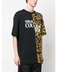 T-shirt à col rond imprimé noir VERSACE JEANS COUTURE