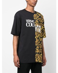 T-shirt à col rond imprimé noir VERSACE JEANS COUTURE