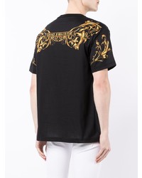 T-shirt à col rond imprimé noir VERSACE JEANS COUTURE