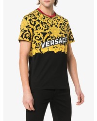 T-shirt à col rond imprimé noir Versace