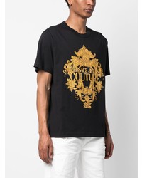 T-shirt à col rond imprimé noir VERSACE JEANS COUTURE