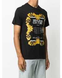 T-shirt à col rond imprimé noir VERSACE JEANS COUTURE