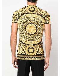 T-shirt à col rond imprimé noir Versace