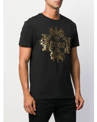 T-shirt à col rond imprimé noir VERSACE JEANS COUTURE