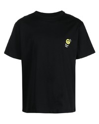T-shirt à col rond imprimé noir BARROW