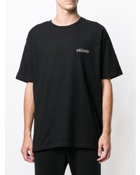 T-shirt à col rond imprimé noir Stussy