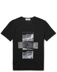 T-shirt à col rond imprimé noir Beams