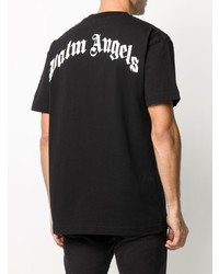 T-shirt à col rond imprimé noir Palm Angels