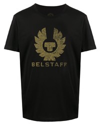 T-shirt à col rond imprimé noir Belstaff