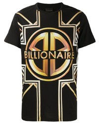 T-shirt à col rond imprimé noir Billionaire