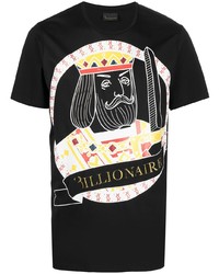 T-shirt à col rond imprimé noir Billionaire