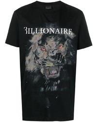 T-shirt à col rond imprimé noir Billionaire