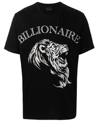 T-shirt à col rond imprimé noir Billionaire