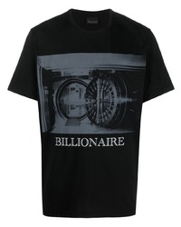 T-shirt à col rond imprimé noir Billionaire