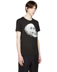 T-shirt à col rond imprimé noir Alexander McQueen