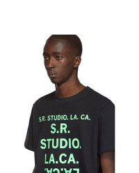 T-shirt à col rond imprimé noir S.R. STUDIO. LA. CA.