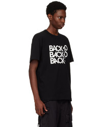 T-shirt à col rond imprimé noir Sacai