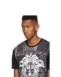 T-shirt à col rond imprimé noir Versace