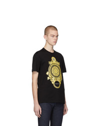 T-shirt à col rond imprimé noir Versace