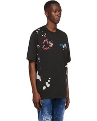 T-shirt à col rond imprimé noir DSQUARED2