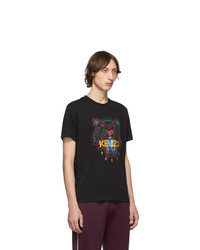 T-shirt à col rond imprimé noir Kenzo