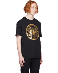 T-shirt à col rond imprimé noir Balmain