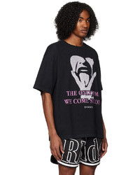 T-shirt à col rond imprimé noir Rhude