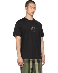 T-shirt à col rond imprimé noir Burberry