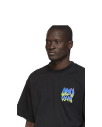 T-shirt à col rond imprimé noir Gcds