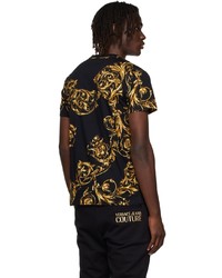 T-shirt à col rond imprimé noir VERSACE JEANS COUTURE