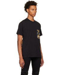 T-shirt à col rond imprimé noir VERSACE JEANS COUTURE