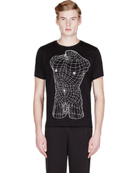 T-shirt à col rond imprimé noir Christopher Kane