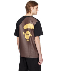 T-shirt à col rond imprimé noir BAPE